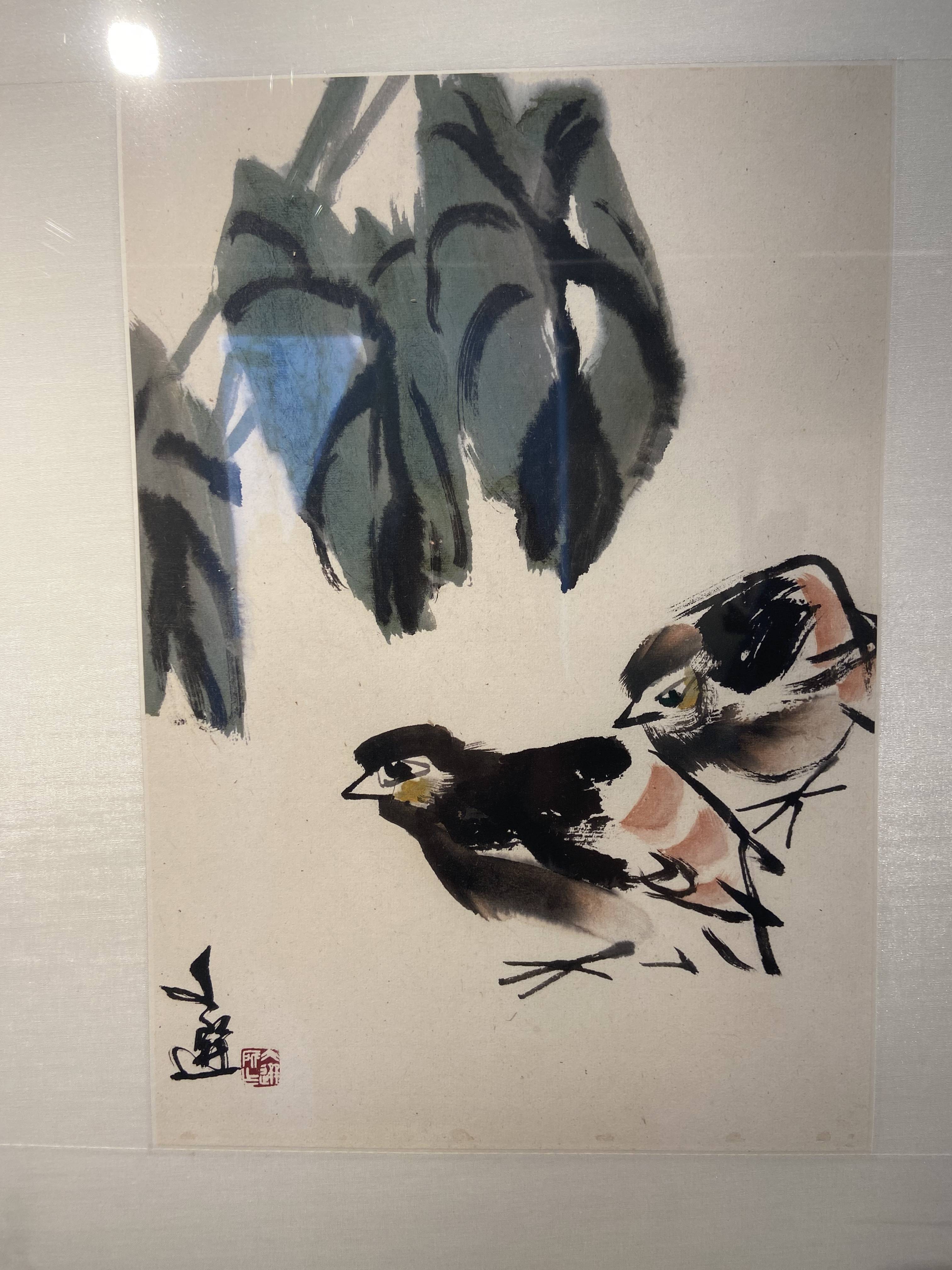 画家郭石夫先生和朱墨竹创始人陈培华合影美术家杂志社主编王仲先生和