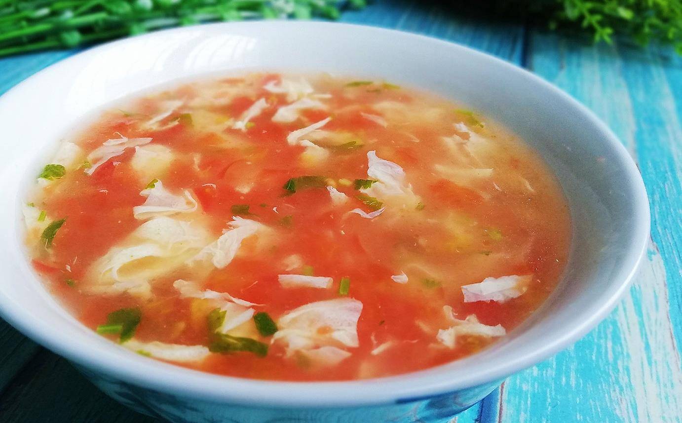 原创西红柿蛋花汤家常做法无油烟开胃爽口秋季皮肤滋润不干燥