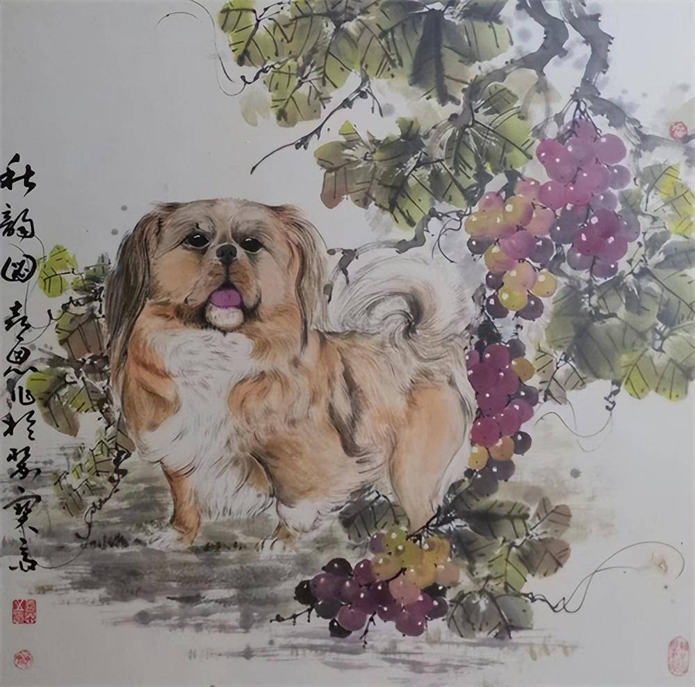 画家齐喜恩国画狗作品赏析