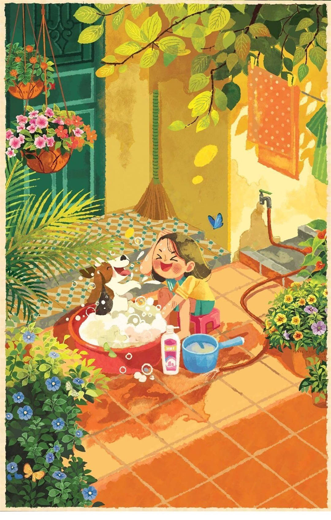 温暖治愈的儿童绘本场景插画,每幅画都洋溢着儿时美好的时光