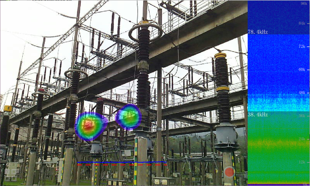 可以实现超声声源定位,并通过屏幕展示成像结果,通过观察声场分布情况