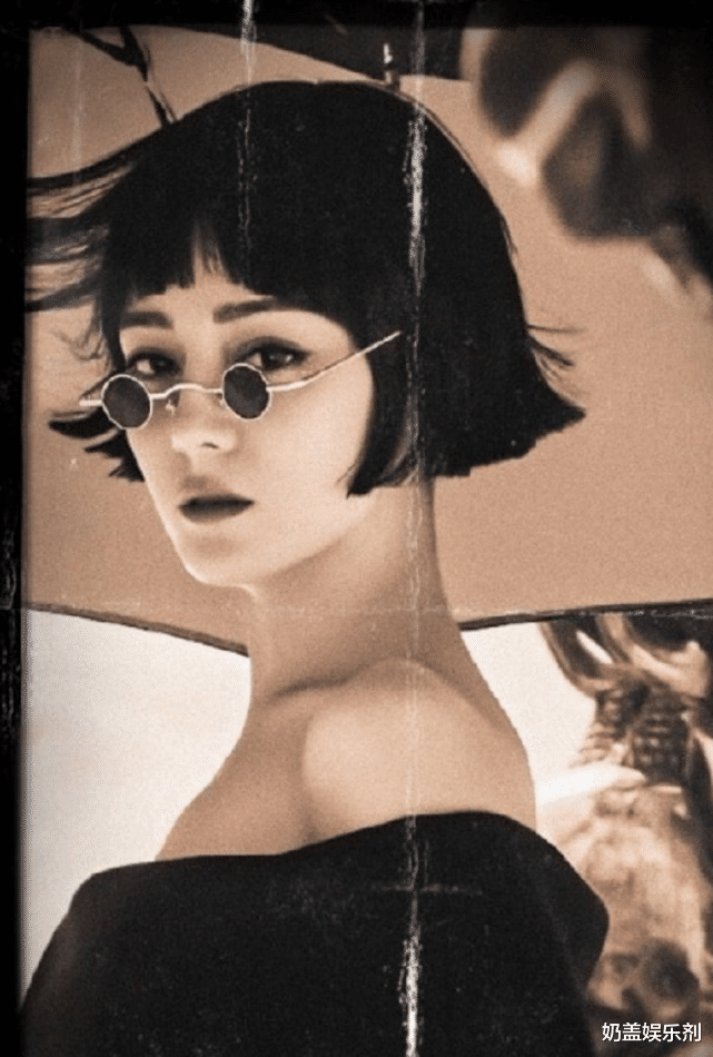原创迪丽热巴超a短发时尚大片秒变摩登女郎谁说她扛不住镜头了