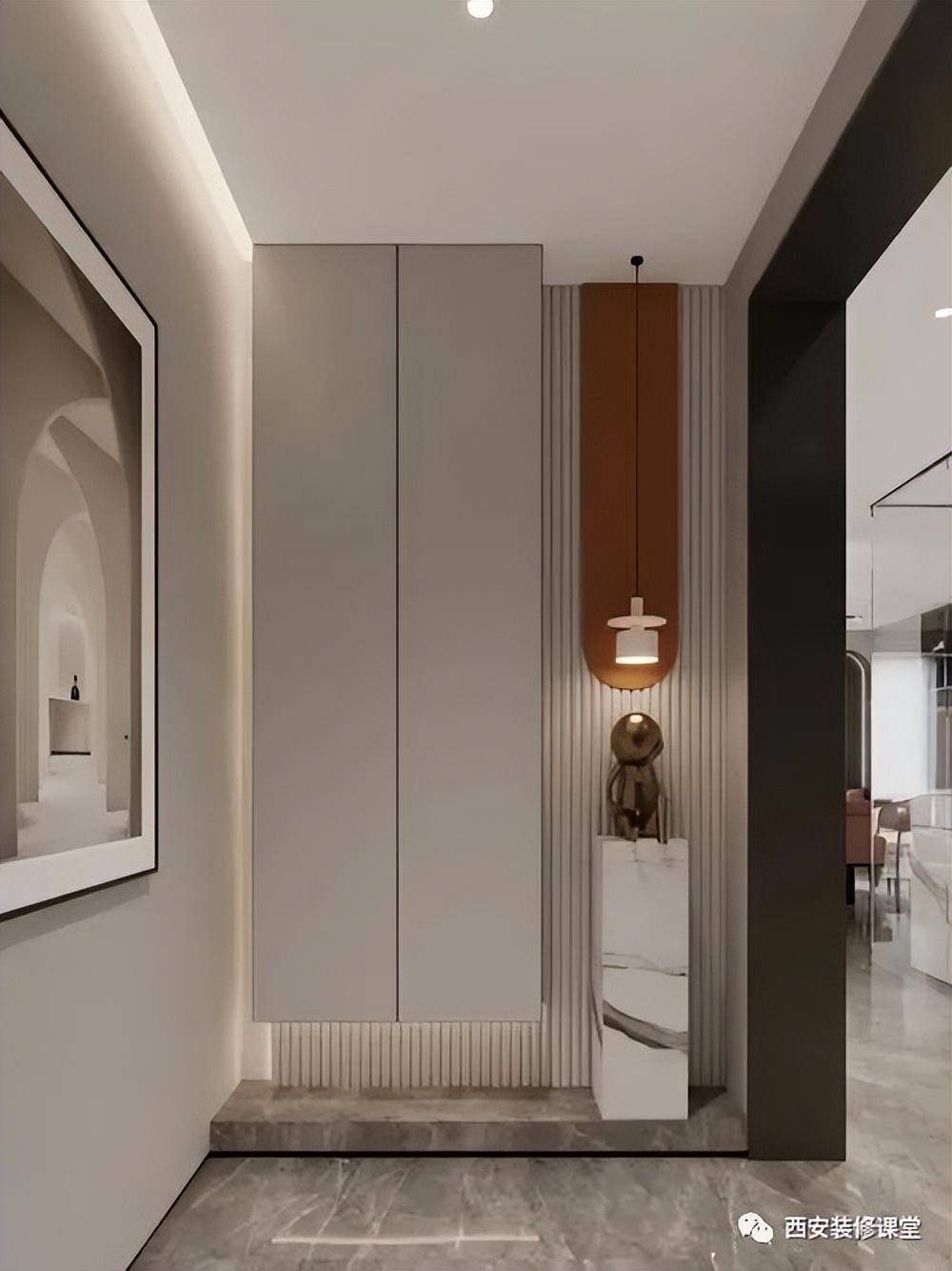 局部造型摆设成就入门的仪式感▲如图悬浮玄关以及玻璃的加入,简单