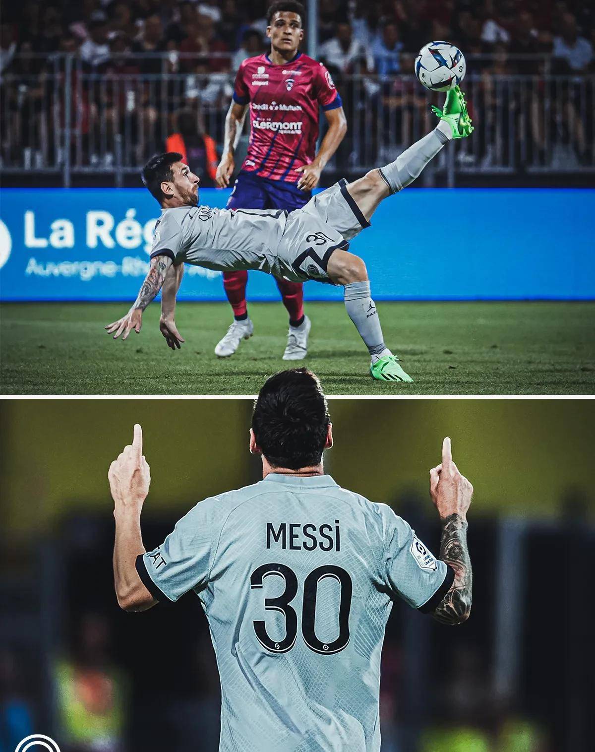 法甲-梅西精彩倒钩内马尔打进4球,巴黎客场5-0战胜克莱蒙_比赛_姆巴佩