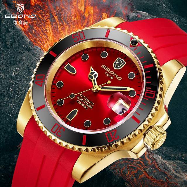 炎炎夏日适合戴什么表?依宝诺8809g红水鬼,红色风暴,独领风骚