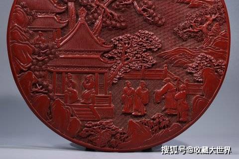 清代：“大清乾隆年制款”剃红漆器挂屏_剔红_雕红漆_宋元