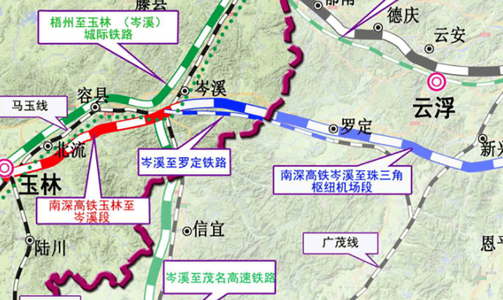 岑溪至羅定鐵路是一條以貨運為主的鐵路,而合浦至湛江鐵路則是一條