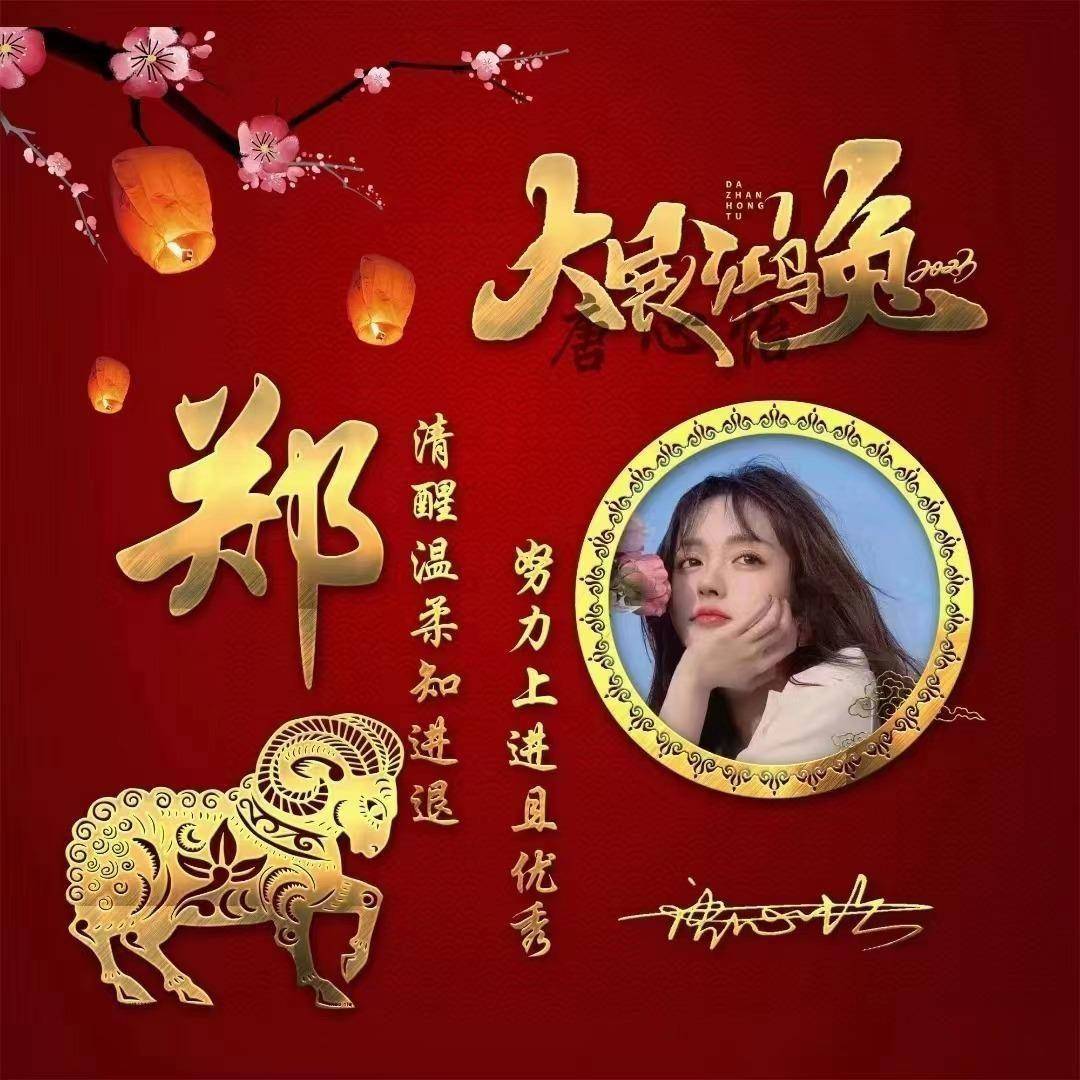 姓氏头像第118期,2023新年福兔贺岁个性签名头像,请查收_生活_工作
