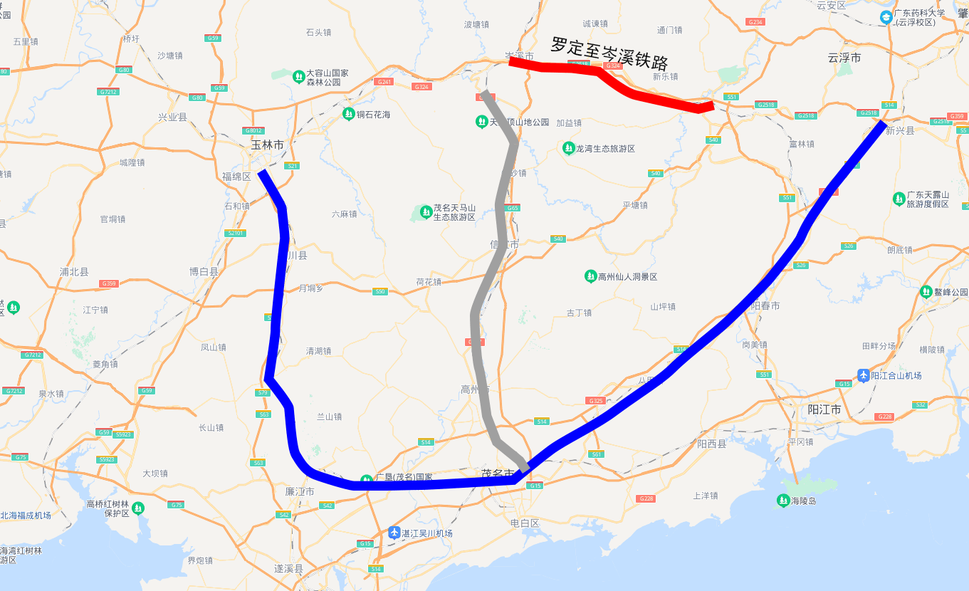 南宁至罗定高铁路线图图片