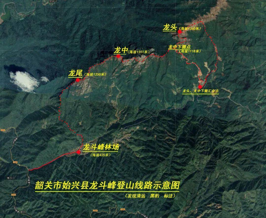 广东第一峰登山路线图图片