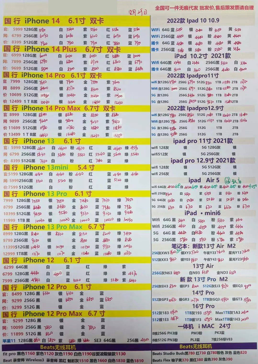 华强北手机批发报价单2022年12月29日