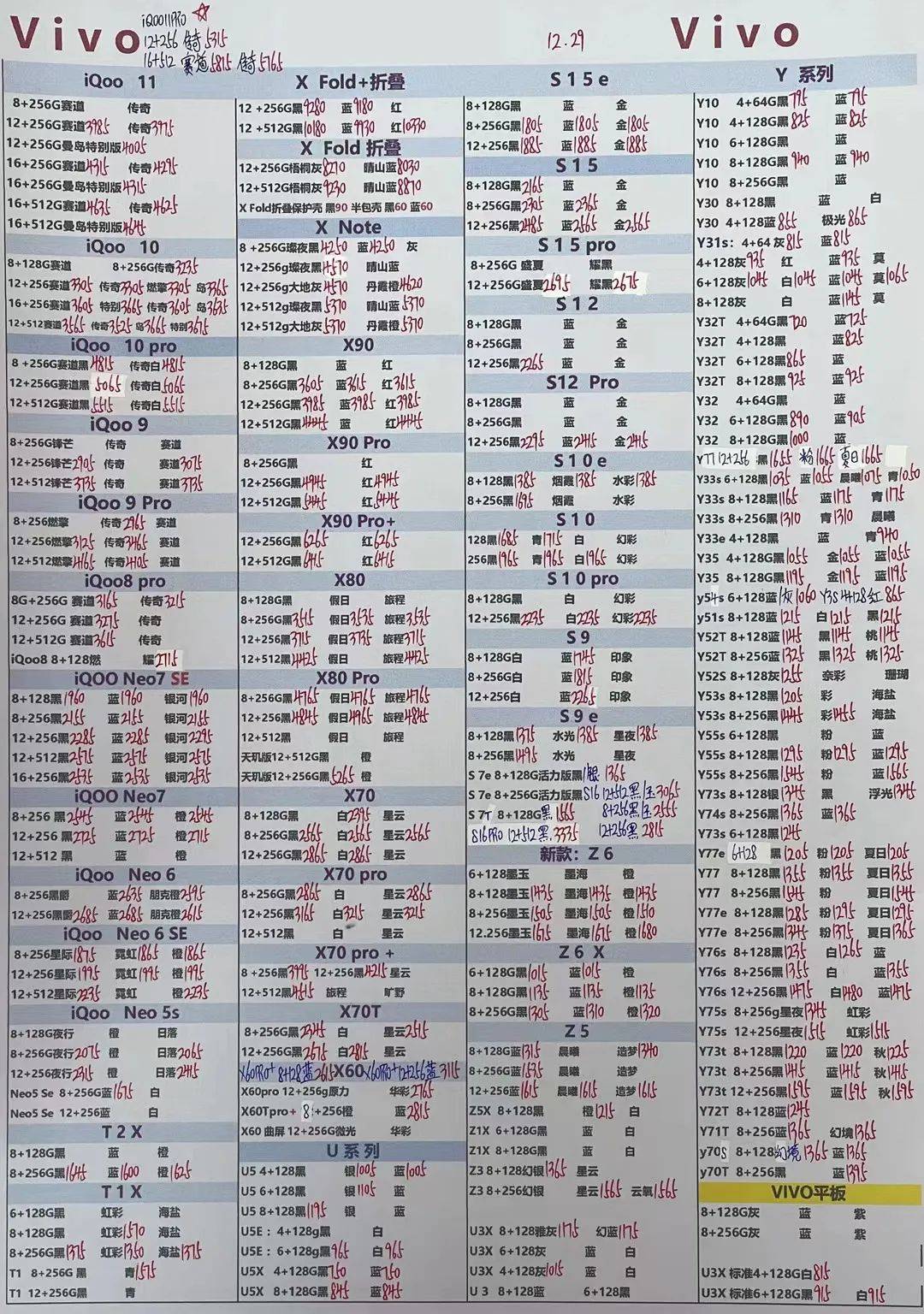 华强北手机批发报价单2022年12月29日