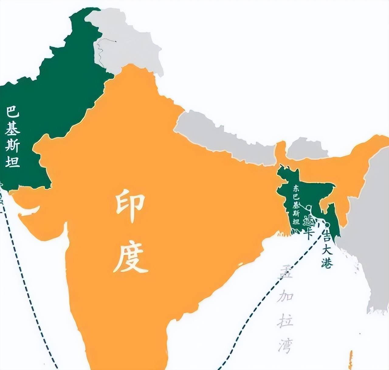 印度巴基斯坦地图位置图片