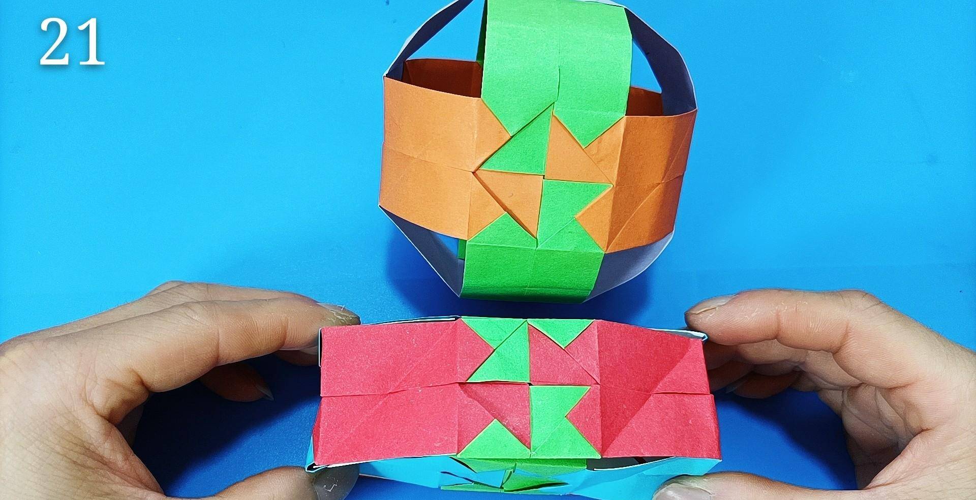 折纸神奇的百变魔术球,一拉一扭变成正方形盒子,还能变其他形状