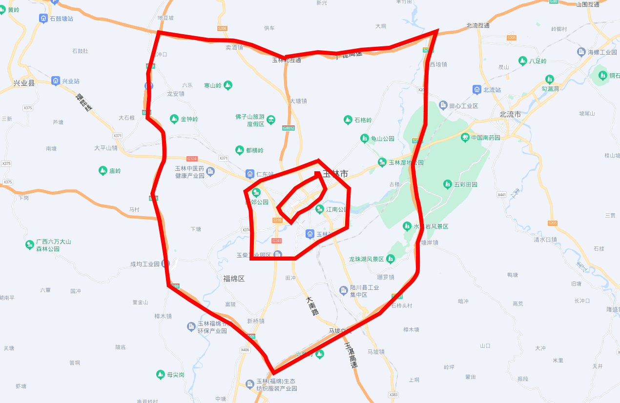 玉林市三环路规划图图片