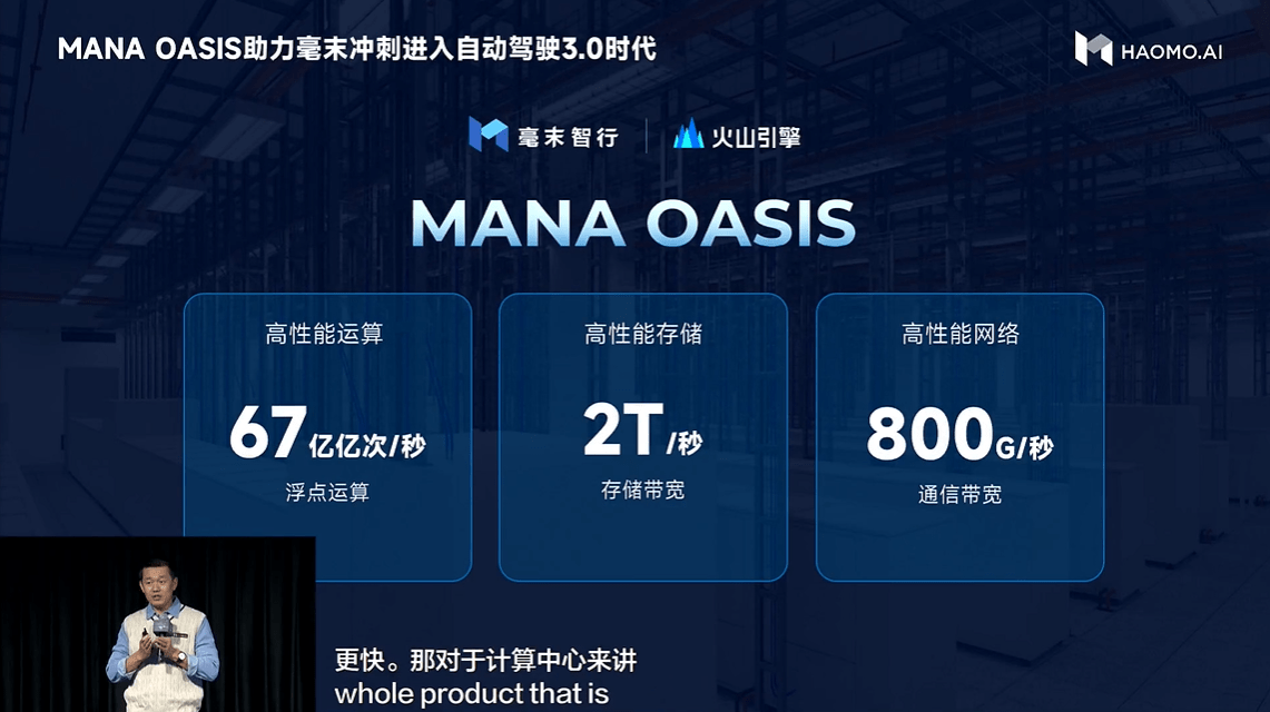 毫末智行发布智算中心mana oasis 赋能体系能力/升级