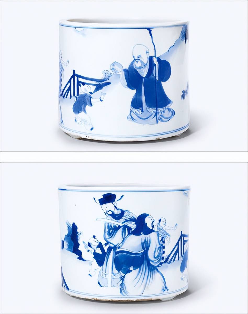 5cm年代清康熙清康熙 青花四美图将军罐"大明嘉靖年制"款尺寸高24.2cm