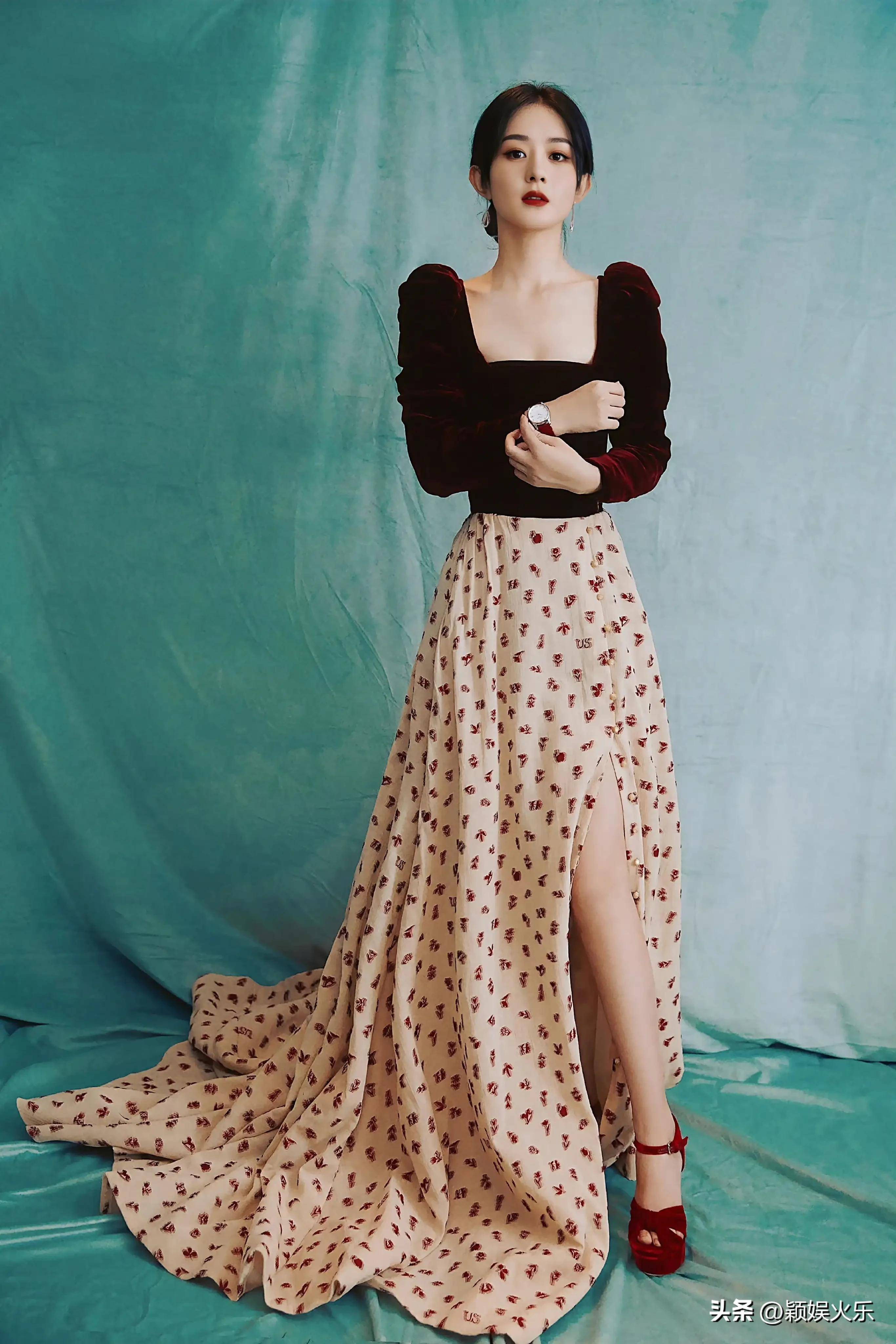 赵丽颖冬日时光侧拍写真,少女容颜细腰身_头条_脊柱_颈部