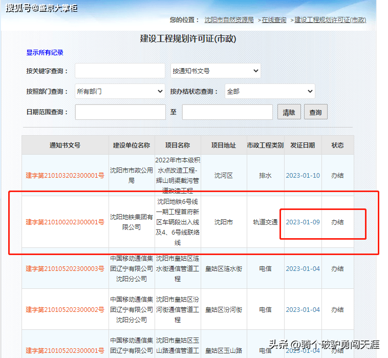 官宣：沈阳地铁6号线最新停顿，4号与6号联络线已办结