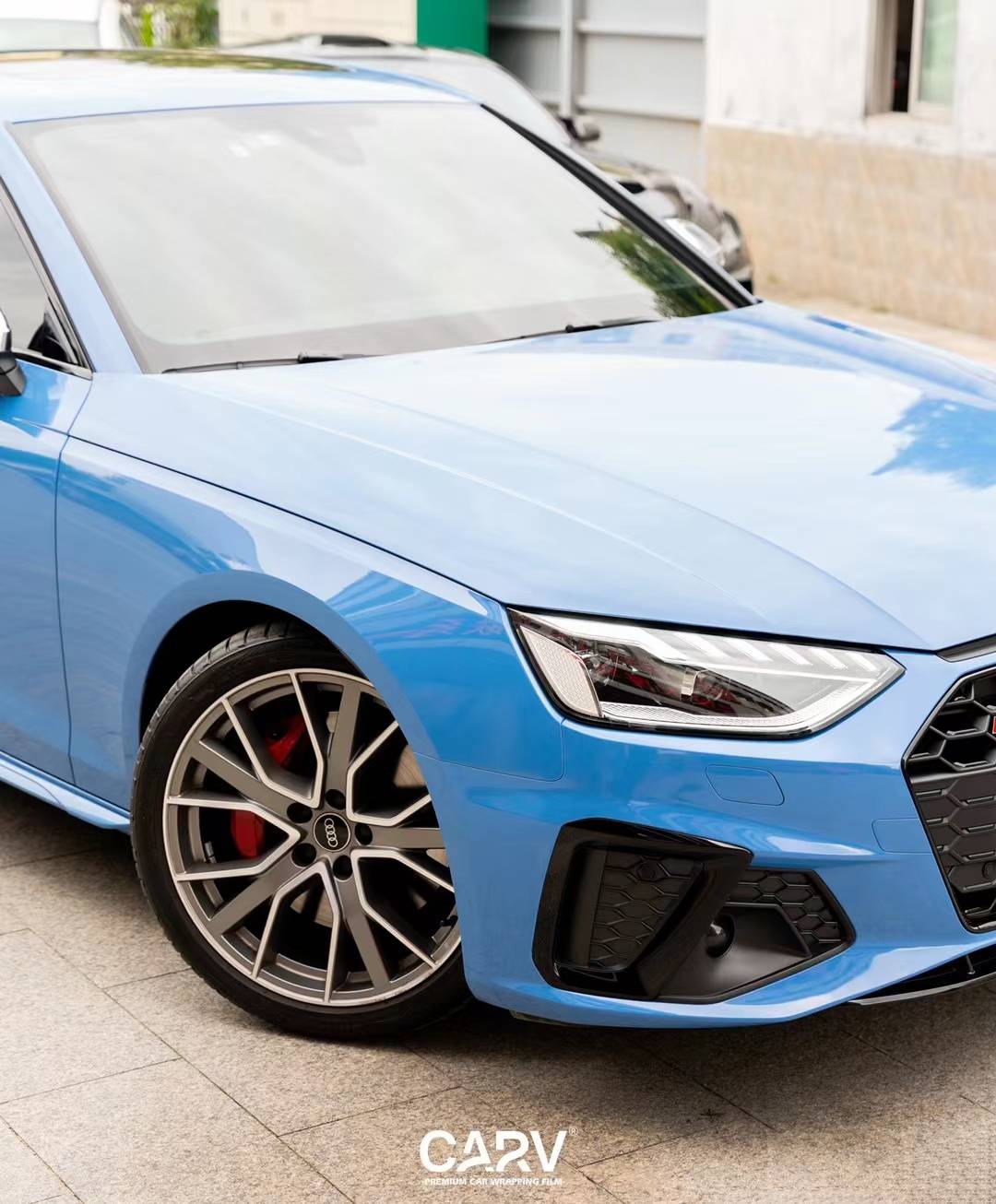 奥迪s4卡孚改色膜白金阿布扎比蓝,不朽的经典