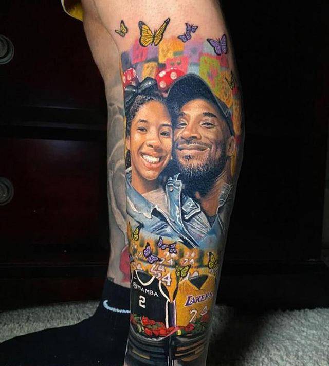 铁粉直接把科比头像纹在腿上,耗费20个小时_球迷_吉安娜_方式