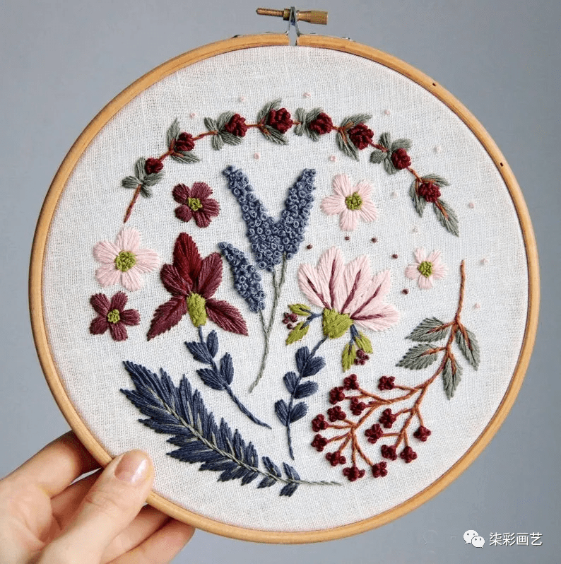 【心生绣娘】唯美的花与叶子刺绣,几十种绣法一学就会!