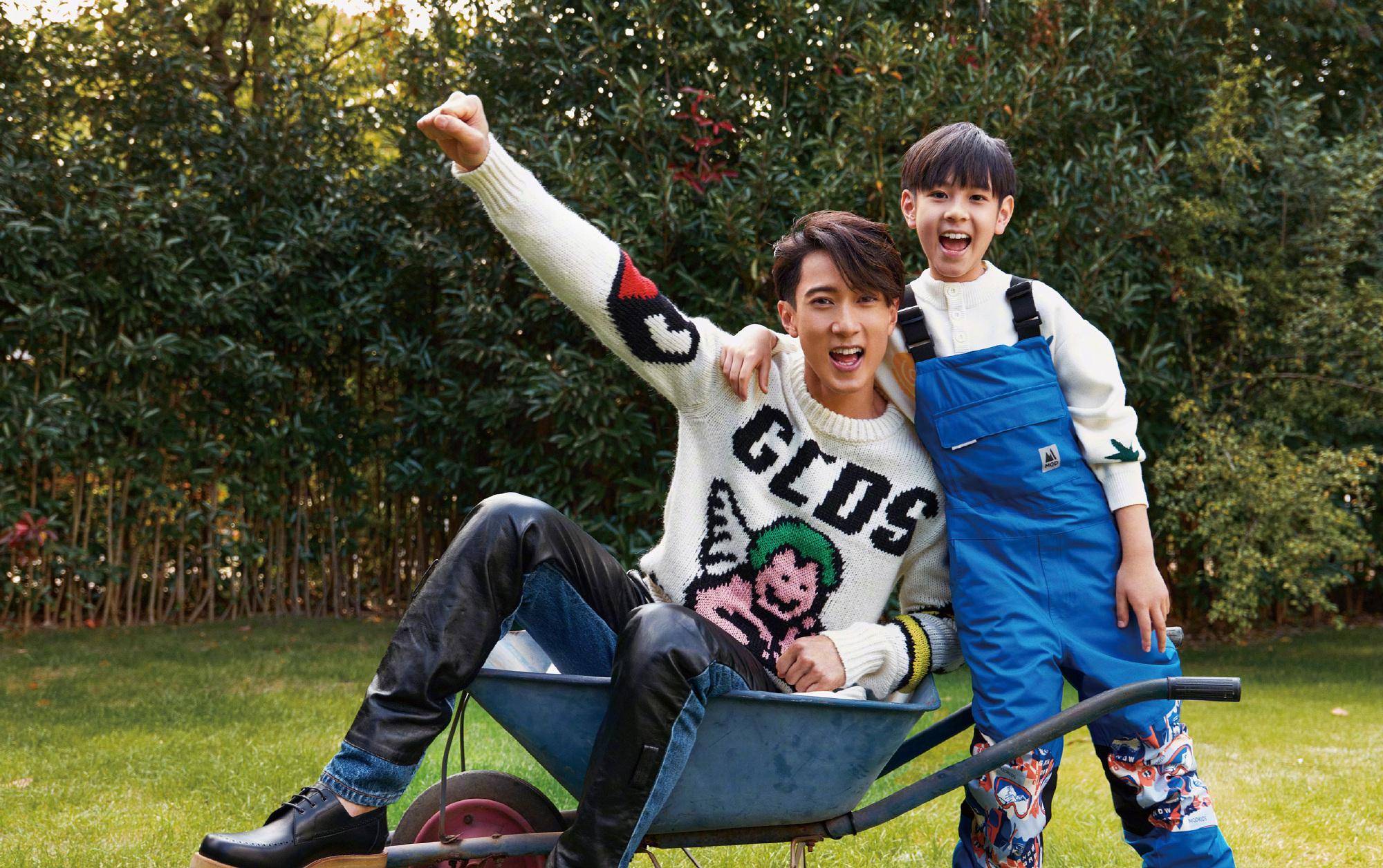 吴尊带着孩子拍杂志封面,12岁的内内和爸爸一样高,父女同框犹如兄妹