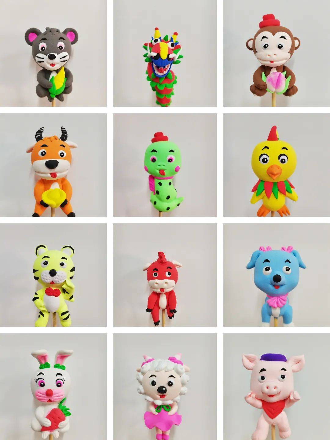 老师亲手制作的面塑作品《十二生肖闹大年》,我们将选取一个幸运儿