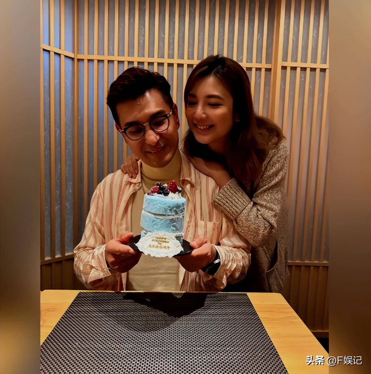 单文柔制作不能吃的蛋糕为陈展鹏庆生 一家三口开心庆生晒全家福_女儿