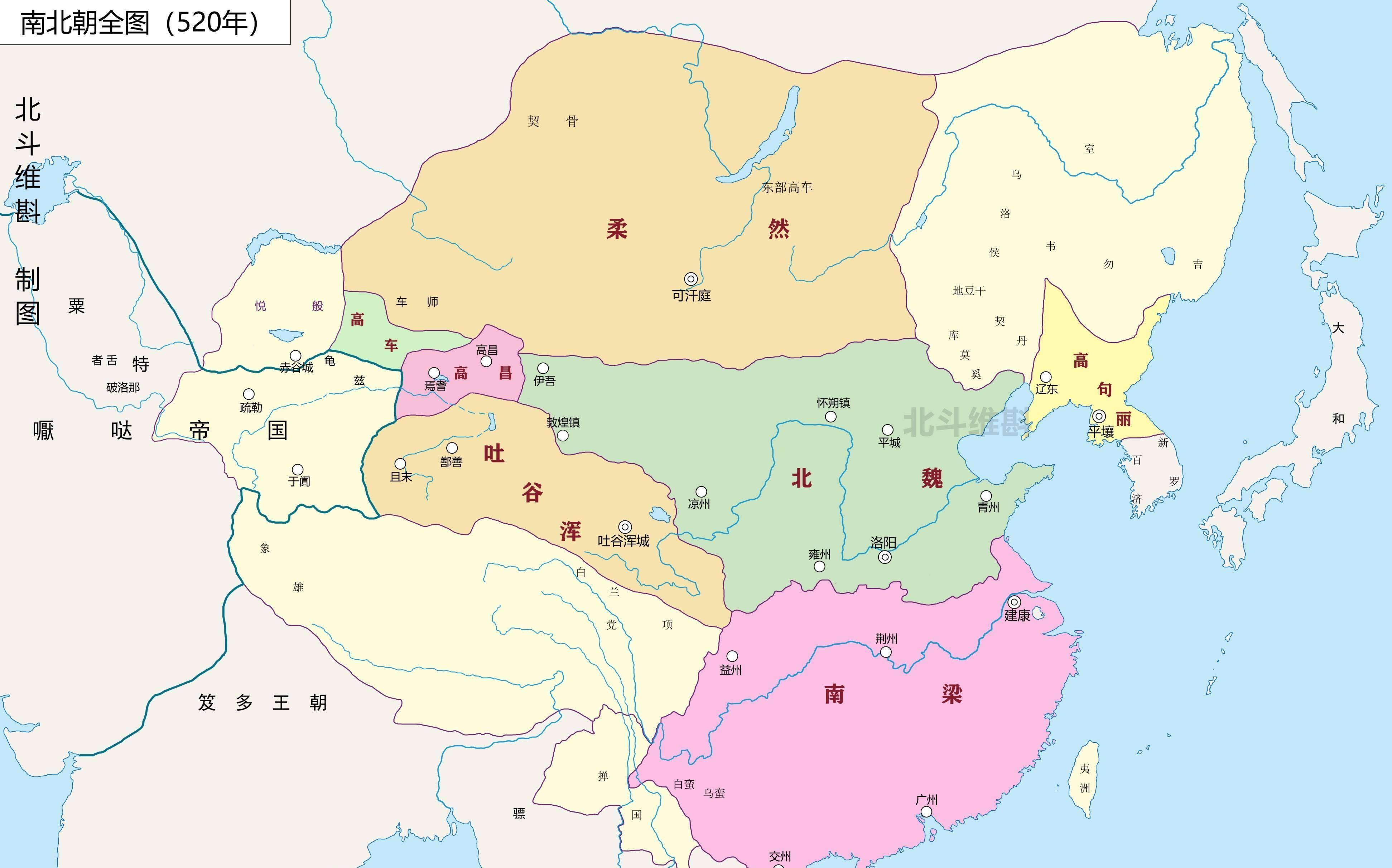 南北朝疆域变迁简介:从分裂到大一统,隋唐的基本格局