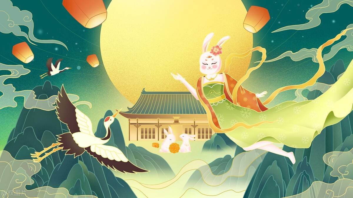 比如大家都非常熟悉的嫦娥玉兔,广寒宫的神话故事.