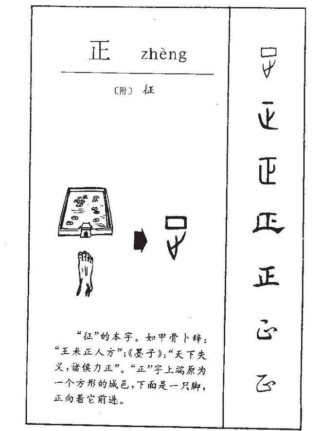 首先看看这个正字的本意,来看看甲骨文原意:守正的本意是什么呢?