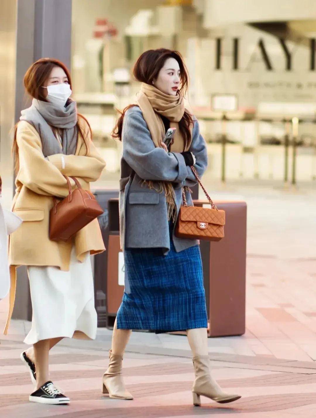 冬日杭州街拍,看看江南美女都是怎么穿的?_外套_黑色_效果