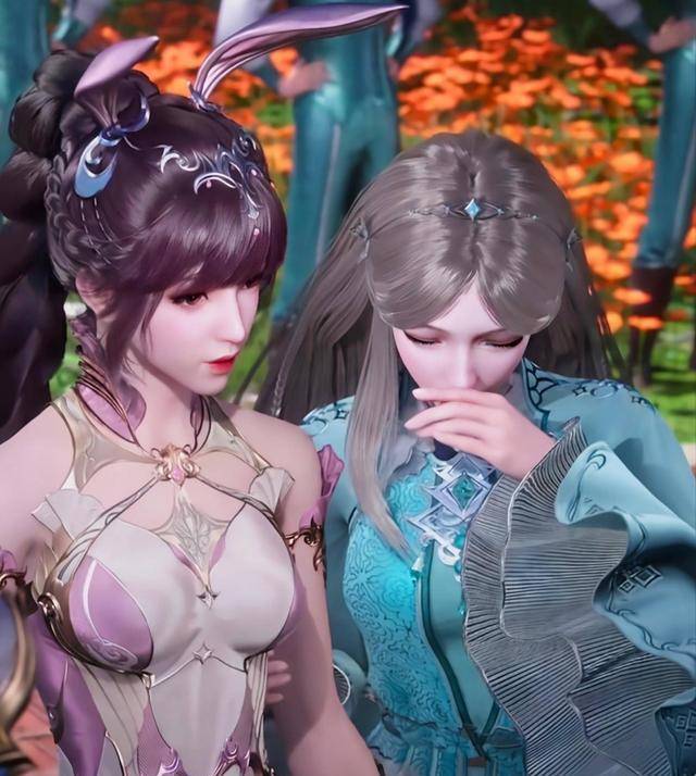 宁荣荣抱着小舞,两人的关系似乎很好,小舞没有意识