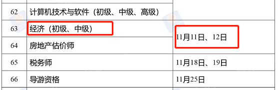 23岁首年月/中级经济师测验时间定在11月11日-12日