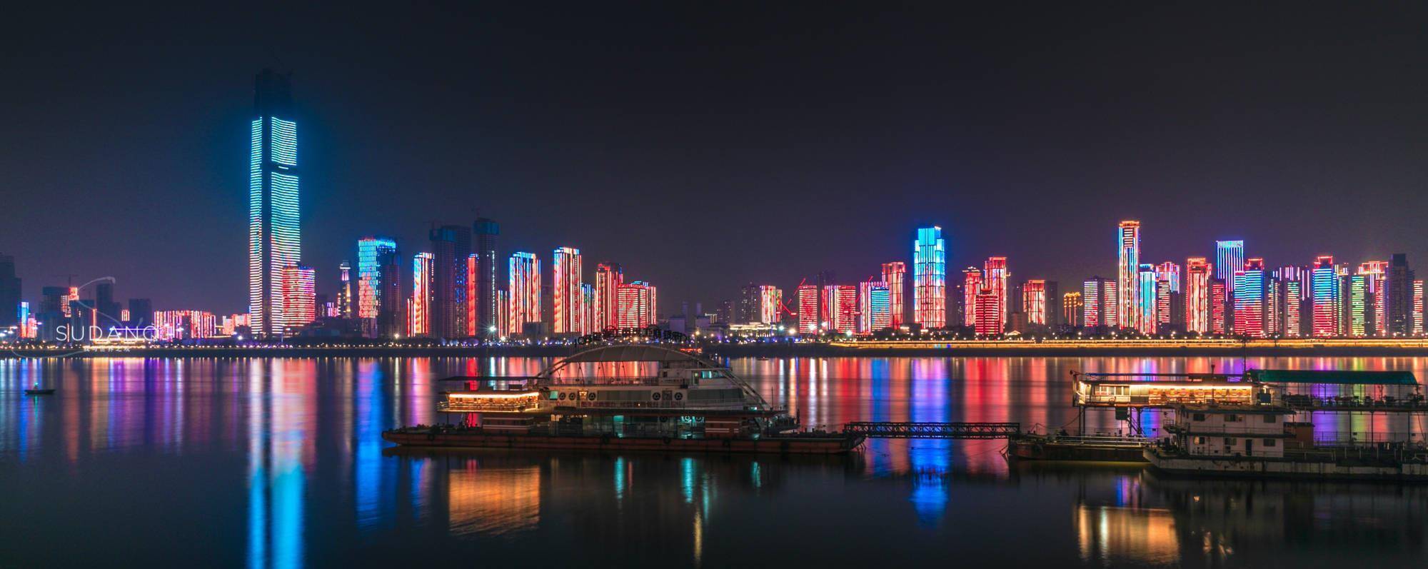 汉口江滩夜景图片