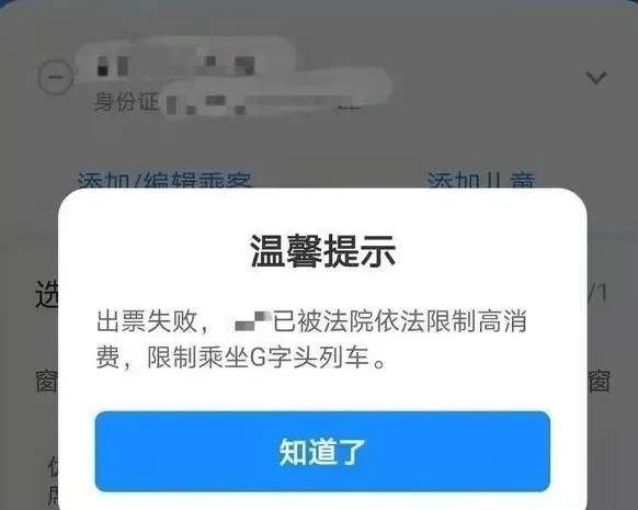 對欠款人限制高消費列入失信人波及子女教育不能乘坐高鐵是否合理