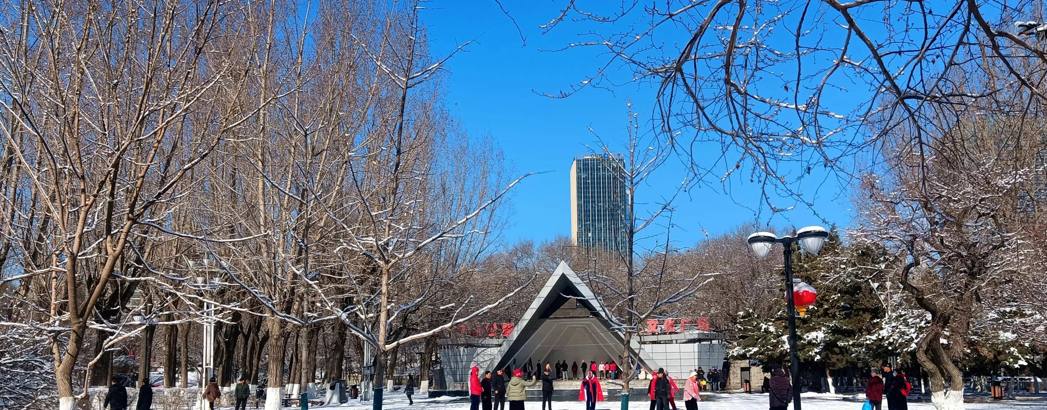 公园篇—雪后的沈阳中山公园,满满的北方特色_太阳_人们_健身