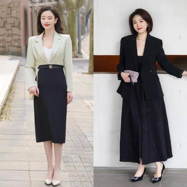 "西装 裙子",春天这样穿,优雅知性有气质,让你美到骨子里