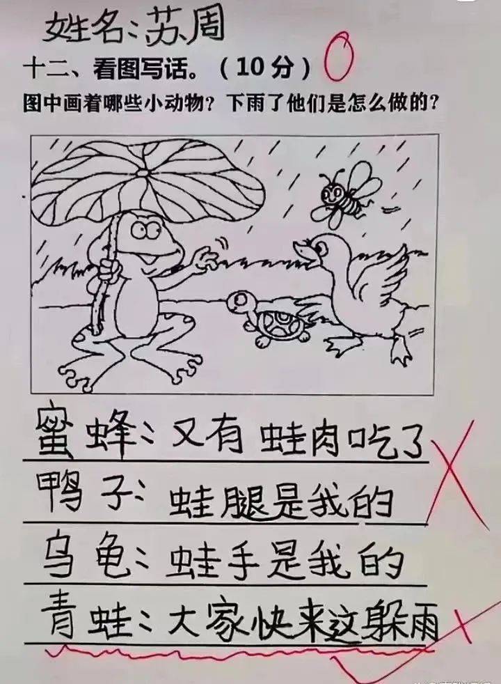 超搞笑的小學生作業之看圖寫話_考試_想法_圖片