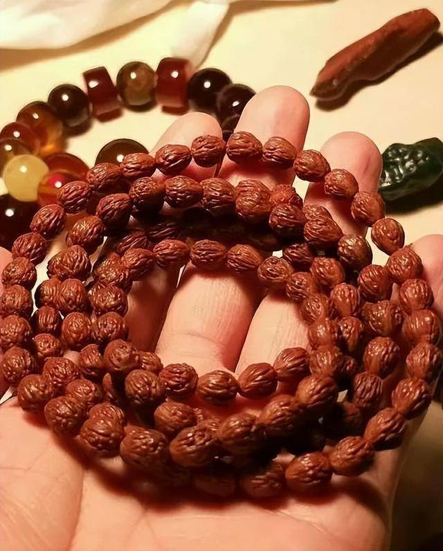 国产"凤眼菩提",一串几需几分钱,包浆之后真好看!_酸枣_文玩_纹路