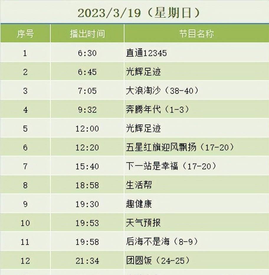 电视剧节目预告表图片