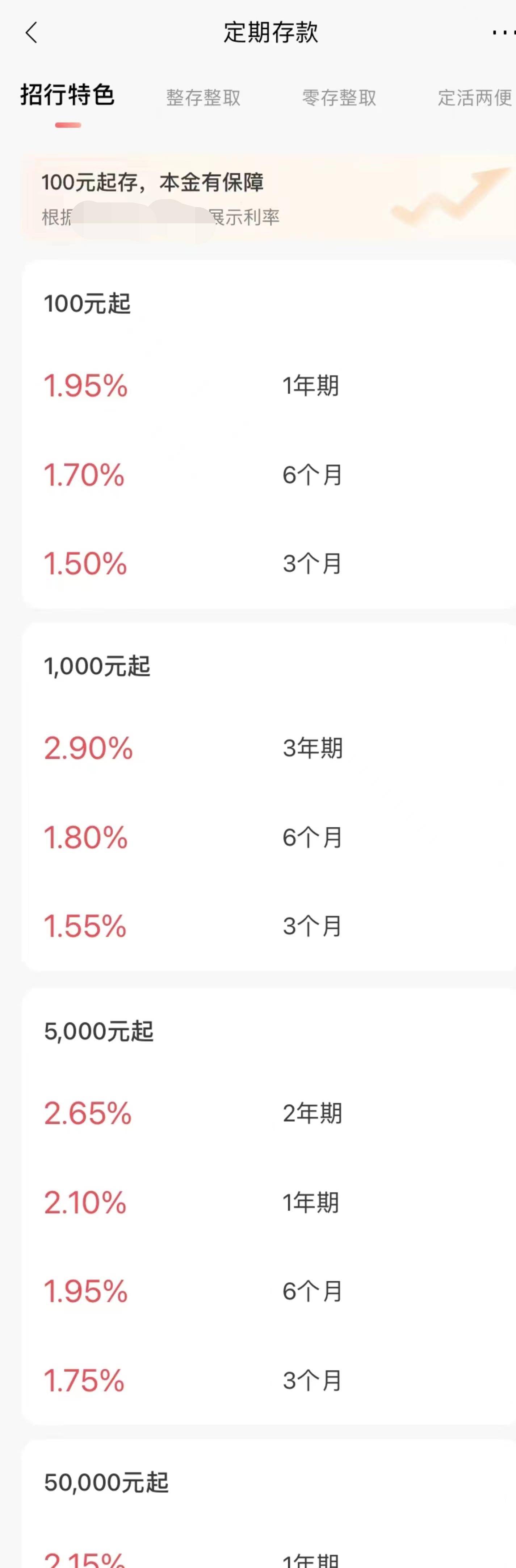 2023年3月招商銀行,全新存款利率利息表_降低_央行_特色