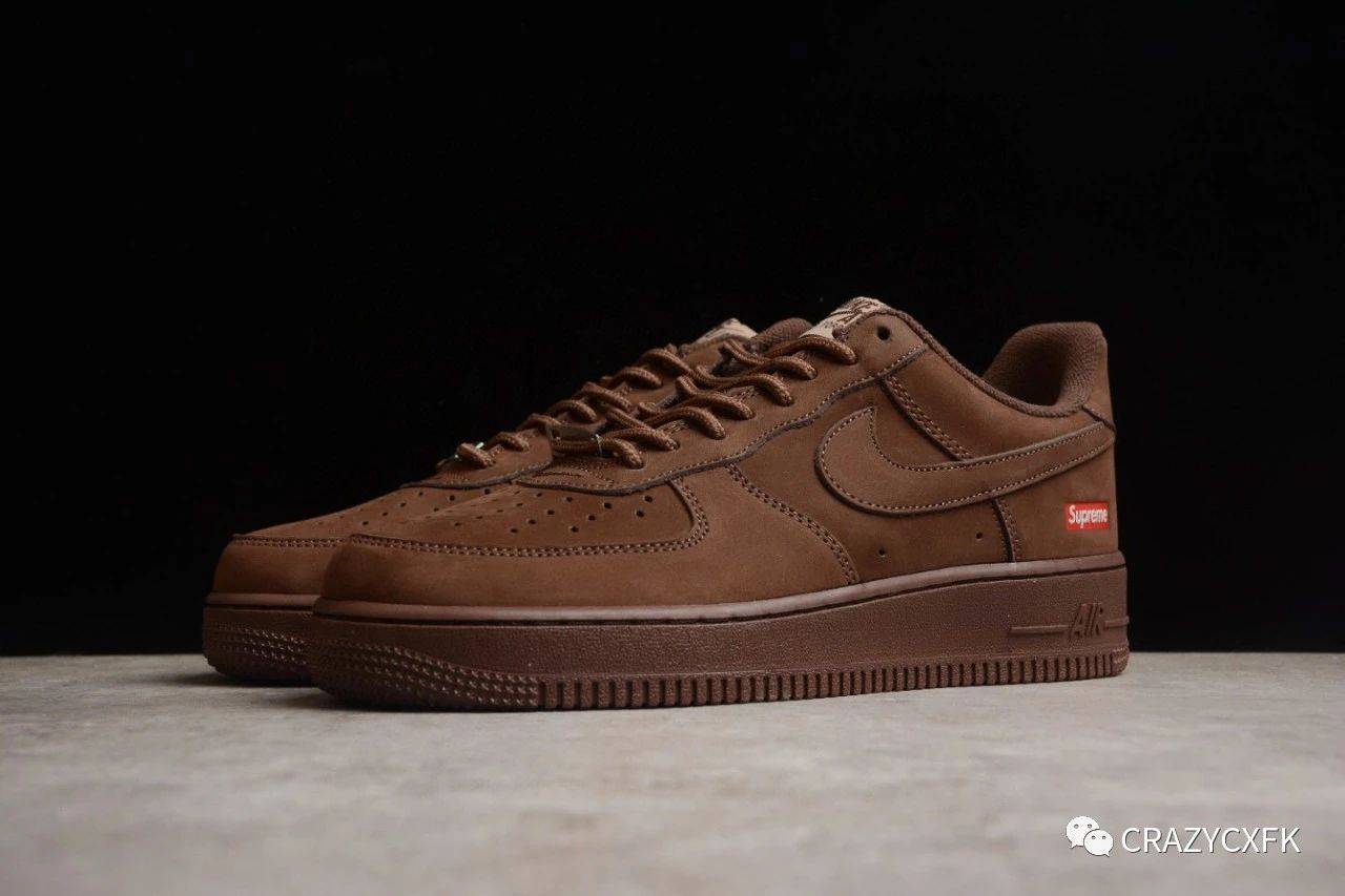 耐克Nike Air Force 1 Low Baroque Brown x Supreme 空军一号低帮运动