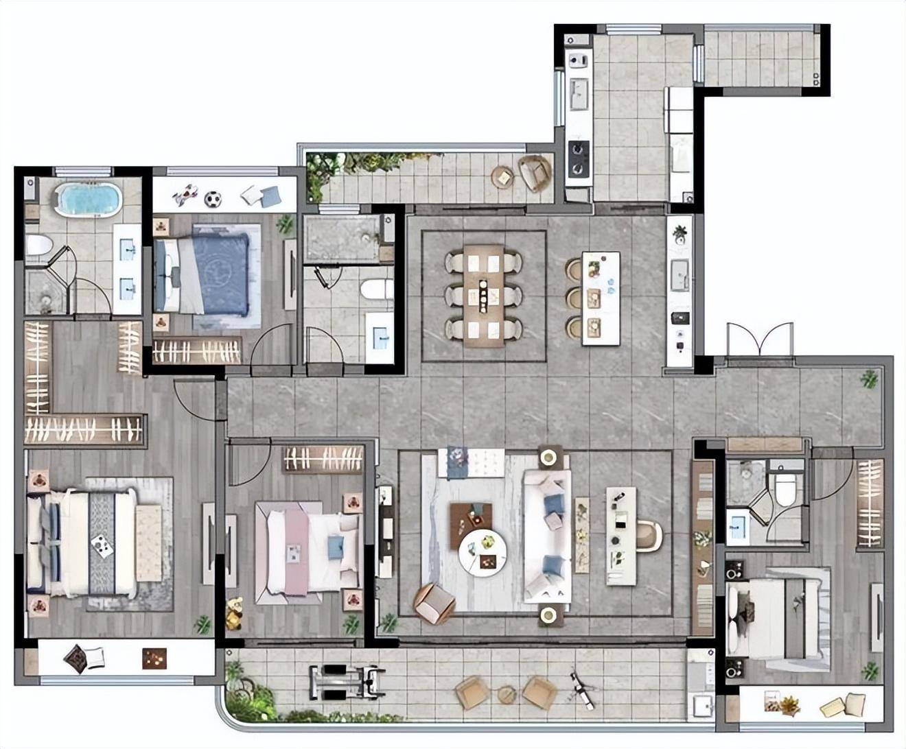 220平户型:轻奢之境,大方厅 景观阳台,让你感受家的温度_空间_的设计