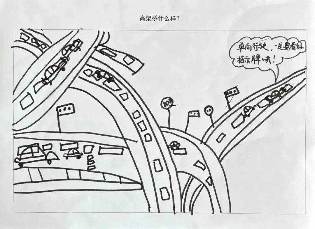 高架公路简笔画图片