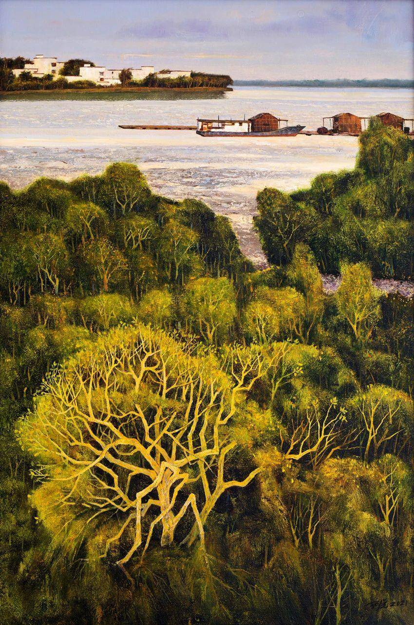 用热烈豪放的笔触,绚烂明快的色彩,让热带雨林魅力独具_海南_油画