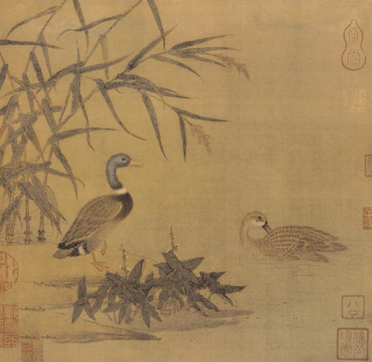 中国古美術 絹本手描き 黄筌作款 花鳥図 三尺 牙軸 中国書画 鳥と果物の掛軸 中国古美術 絹本手描き 黄筌作款 花鳥図 三尺 牙軸 中国