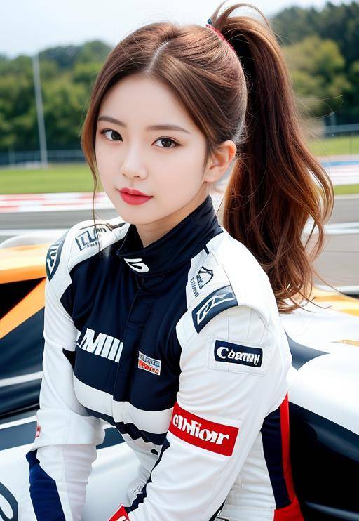 使用stable diffusions生成的ai女赛车手_her_the_race