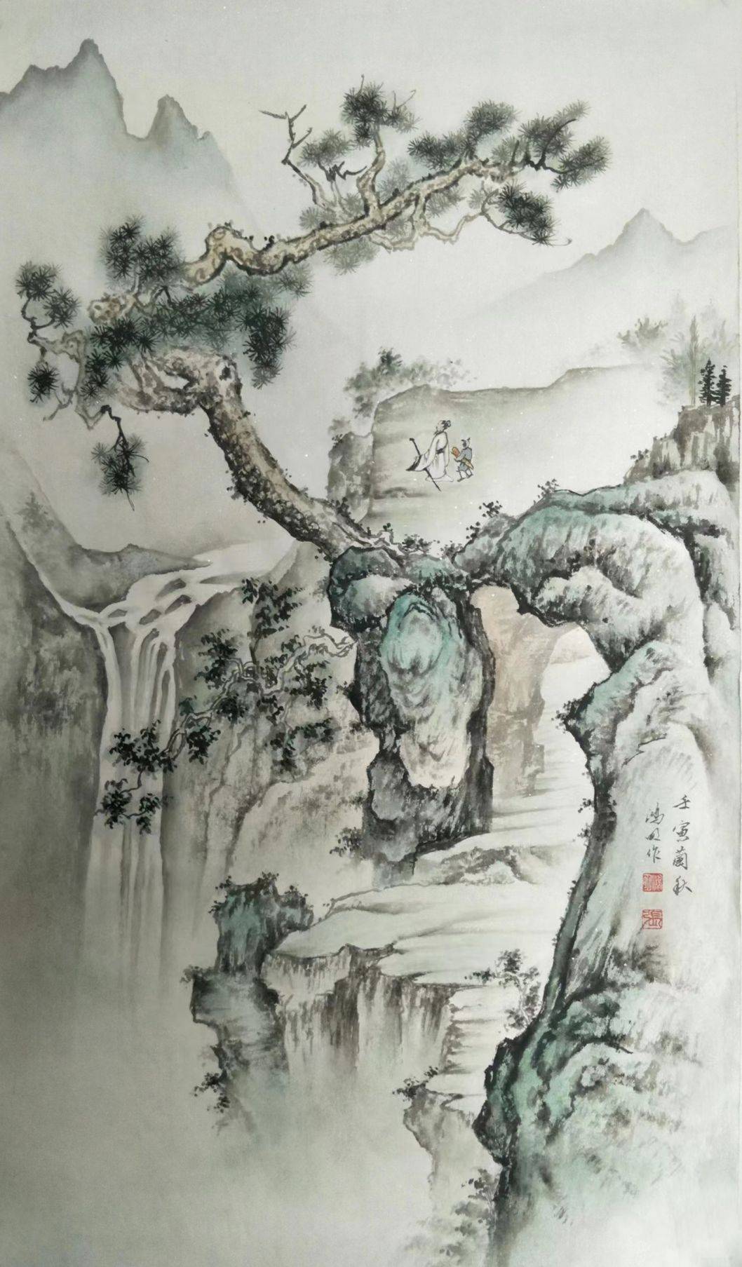 画家张鸿明(张洪明)作品鉴赏_先生_山水_天津